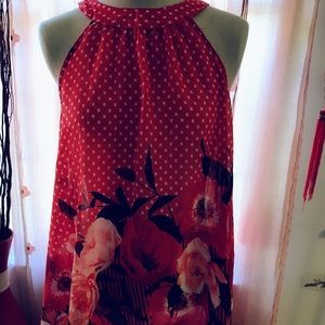 Beautiful red flowery  top small
